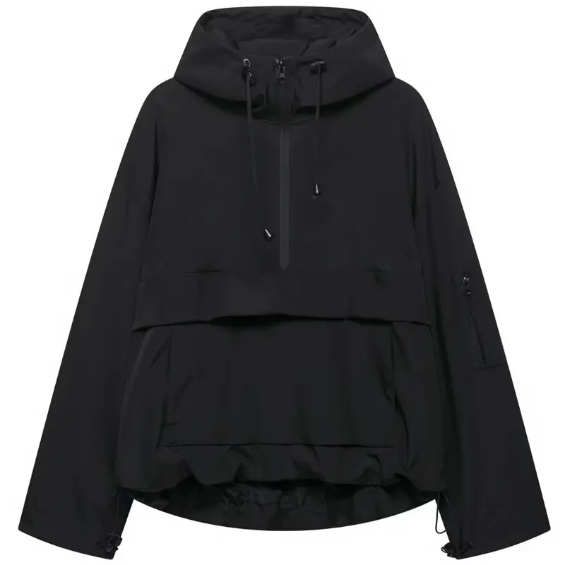 Women's Waterproof Windproof Hooded Jacket, Casual Long Sleeve Zip-Up Coat, Fall & Winter Outerwear, Ladies Fashionable Coat