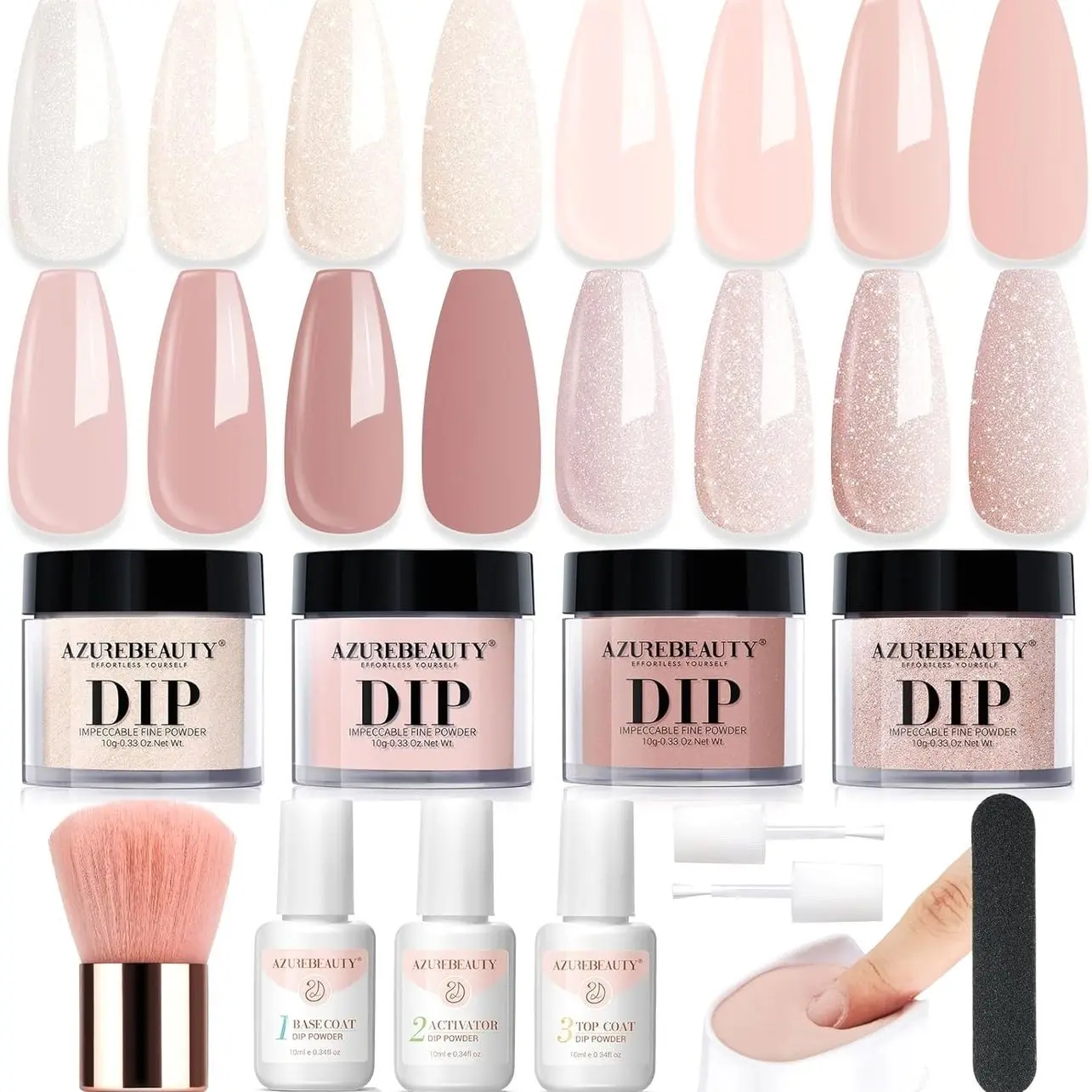 Purple Twilight Bloom Dip Powder Nail Kit Starter with Base, Top Coat, Activator, Spring Summer Dried Flowers for French Nails Art Manicure DIY Salon
