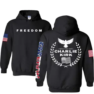 Charlie Kirk Forever In Our Hearts Shirt For Men - For Women, Charlie Kirk Freedom Pride Flag Sweatshirt, Memorial Gifts Hoodie, Casual Cotton Top