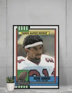 Topps Super Rookie 1989 Deion sanders 12x17 Poster Atlanta Falcons