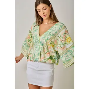 The Botanical Romance Kimono Top Green