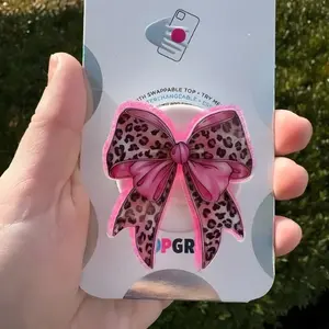 Bow Pop Socket, Valentine Gift, Cell Phone Stand, Expanding Magnetic Phone Grip Holder, Gift For Her mount