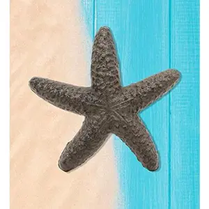 Ebros Cast Iron Ocean Coral Sea Star Shell Starfish Decorative Accent Statue in Rustic Bronze Finish 4.5" Wide Nautical Coastal Themed Decor for Wedding Beach Party Home Decorations DIY Crafts (1)