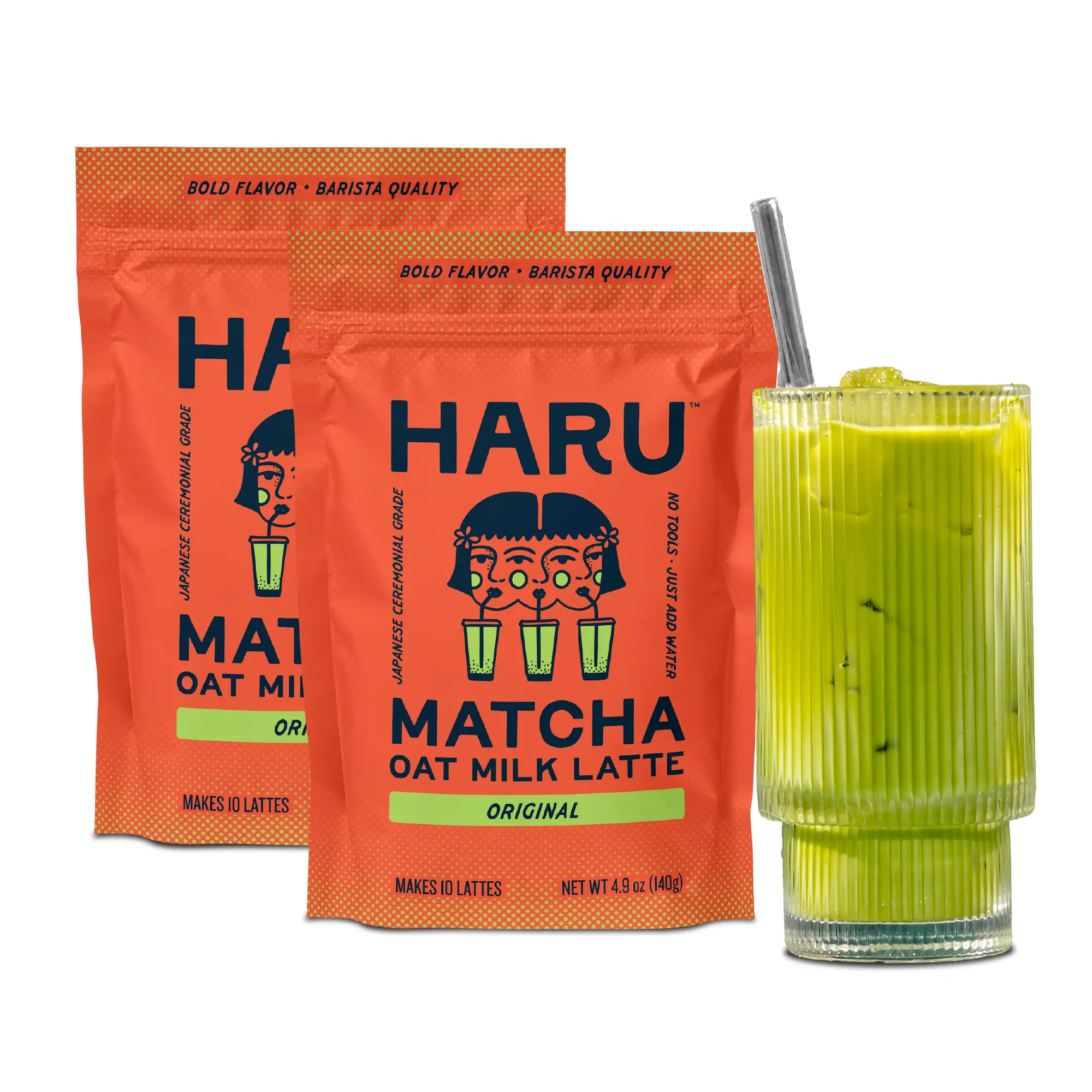 Haru Original Matcha Oat Milk Latte 2-Pack 9.8 oz (Makes 20 Lattes)
