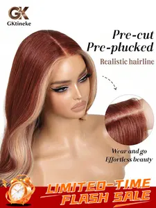 Gktineke Lace Front Wig, Pre Plucked Wigs, Wave Curl Style, 13x4 Sewn Design, Synthetic Hair, No Glue, Natural Root Effect, 26 Inch Long Layered