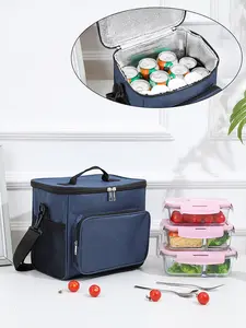 Large Capacity Insulated Lunch Bag, Crossbody Thermal Lunch Box, Oversized Ice Pack Cooler Bag, Portable Food Container, Reusable Lunch Bag, Lunch Insulation Bag