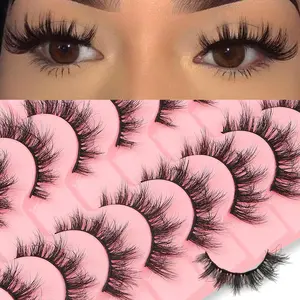 3D False Eyelashes, 10 Pairs Natural Look Eyelash Extensions, Self Grafting Curl Eyelashes, Eye Makeup Enhancement False Eyelashes for Women & Girls, Cosmetic False Lashes, DIY False Eyelashes