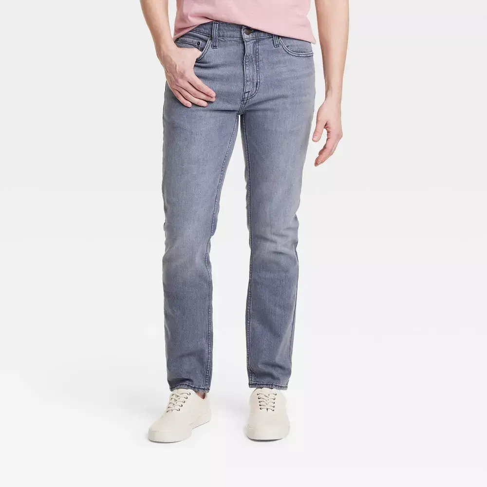 Men's Big & Tall Lightweight Colored Slim Fit Jeans - Goodfellow & Co Blue Denim 36x36