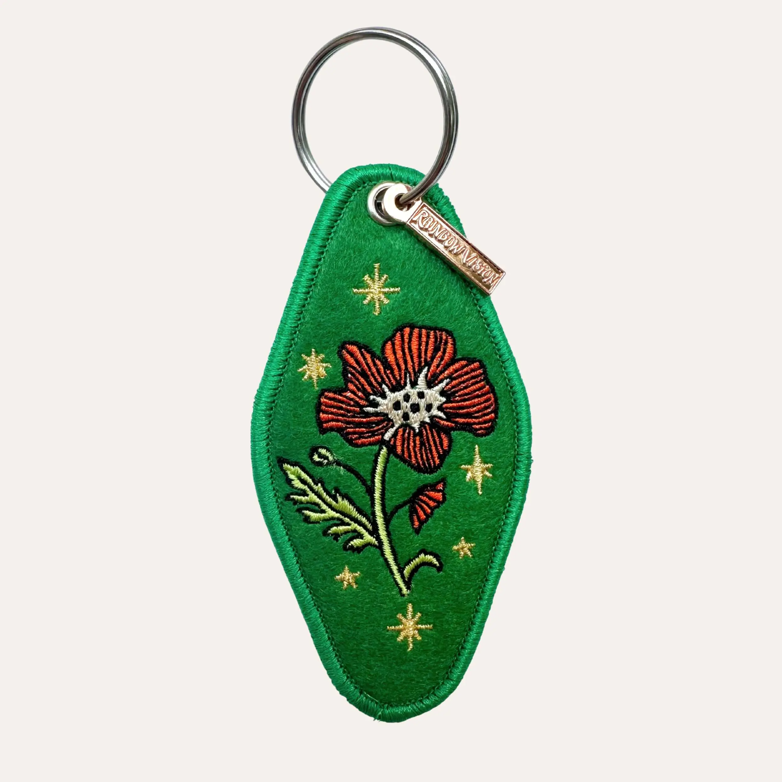 Poppy Flower Patch Keychain