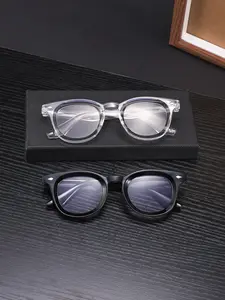 Men's Round Frame Glasses, Rice Nail Decoration, High-Quality Simple Durable Retro Casual Eyewear, Suitable for Daily Wear and Work Commute