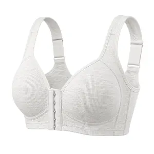 EssElegance Premium Front Closure Bra - Upgraded Adjustable Straps & Wide Hook Design. Superior Wireless Lift, Ultra-Soft Ribbed Fabric, and Smooth Back Coverage. Experience Unmatched Luxury & Secure Fit.