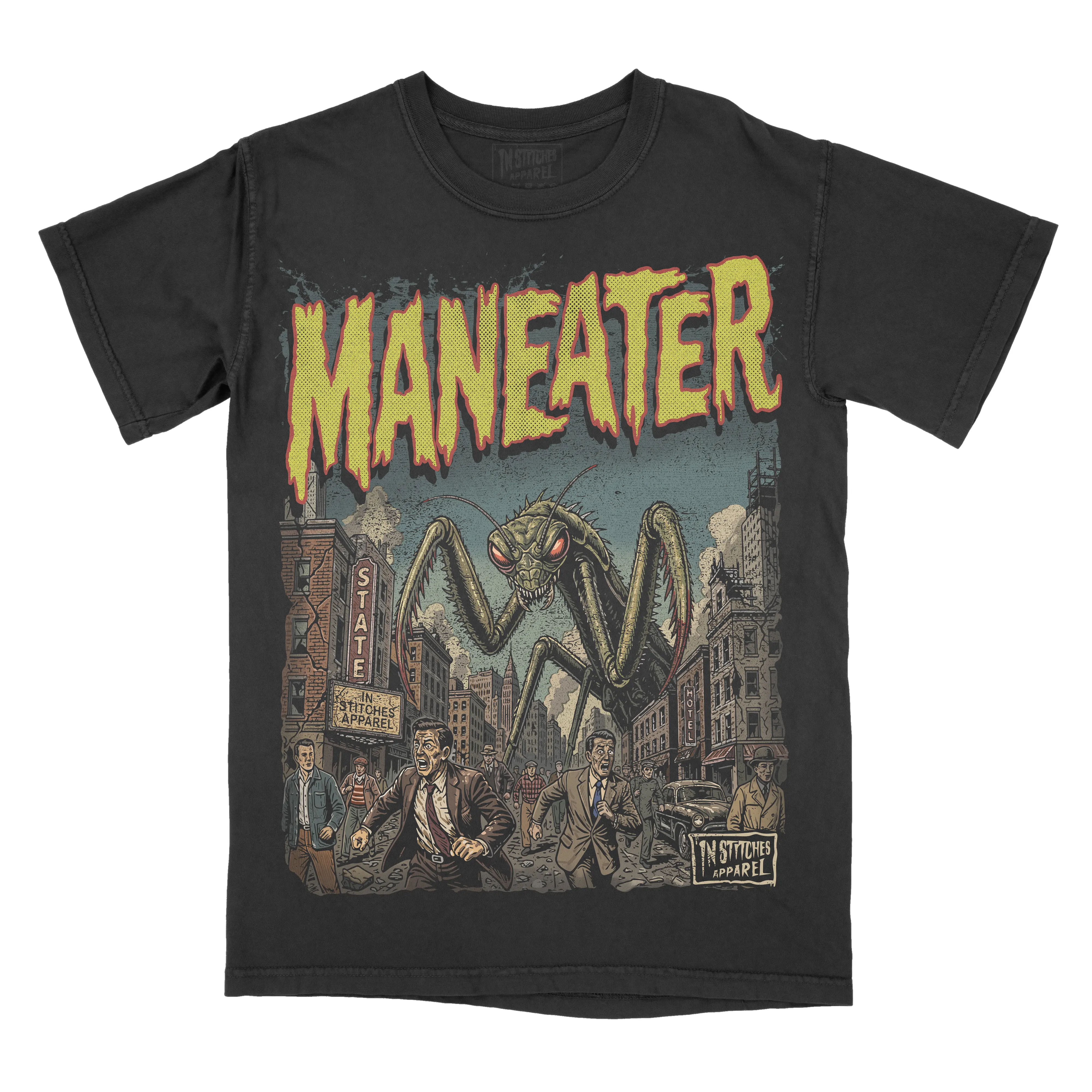 MANEATER Mantis Comfort Colors Unisex T-shirt, Man Eater Gothic, Urban Legend, Cryptid Alternative Fashion, Top Tshirt Streetwear Short sleeve Printed Graphic Tee Cotton Alt Goth