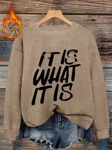Women's Fall Winter Fitted Graphic Sweater, Soft Warm Knit Fabric, Casual Style, Comfortable Fit, Trendy Design