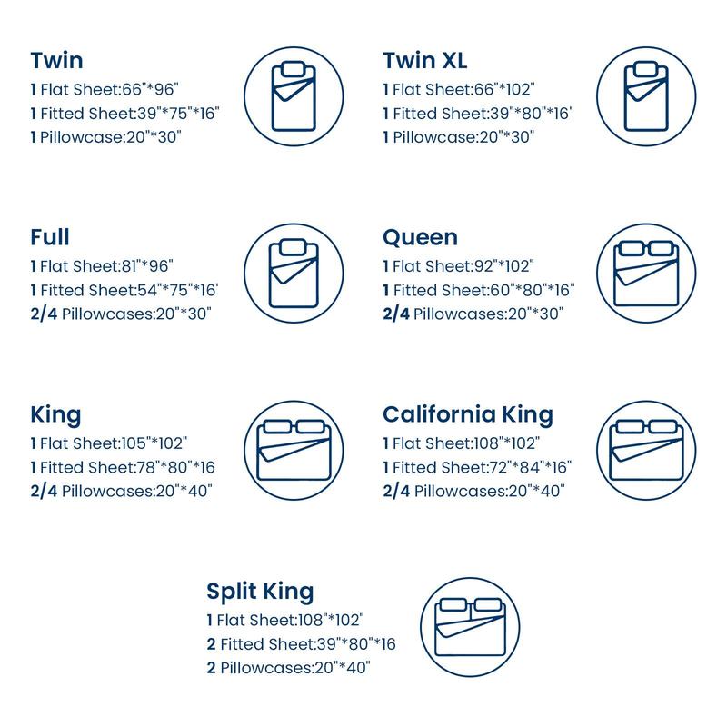 Shilucheng Bamboo Sheets Set 4/6 Pc,Cooling Breathable & Hotel Luxury Super Silky Soft, 16'' Deep Pocket, Wrinkle, Fade Resistant Springtok