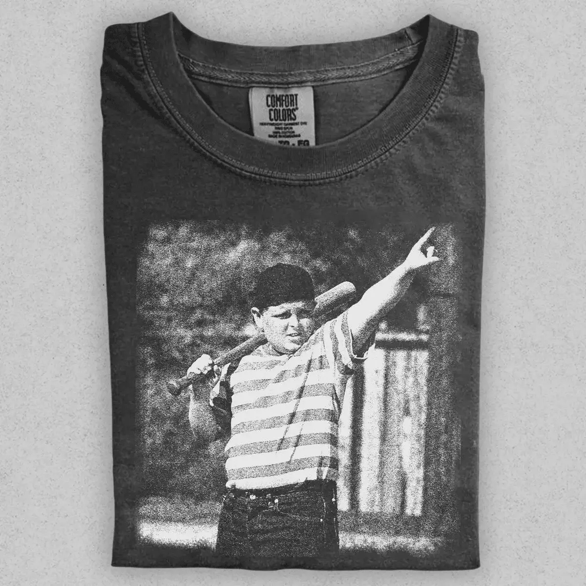 Men's Sandlot Graphic Print Tshirt - 100% Cotton Menswear Tops, Vintage 90s Athletic Baseball Short Sleeve, Classic Fit, Eco-Friendly Dye, Oeko-Tex Certified, Casual Smooth Breathable Streetwear, Gifting Option, Tee