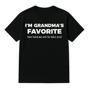 Fun cotton T-shirt, perfect for grandma's favorite grandchildren, I am grandma's favorite T-shirt, a golf gift, unisex, suitable for summer wear. t0406