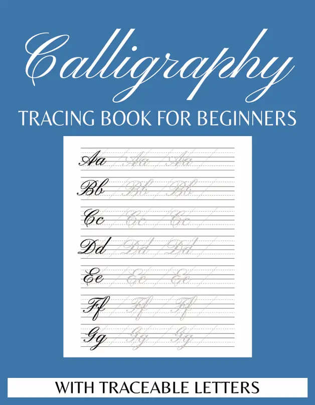Calligraphy Practice Tracing Book - 109-Page Workbook with Traceable Uppercase & Lowercase Letters, Blank Practice Pages & Beginner-Friendly Layout, cursive handwriting activity workbook.  word search