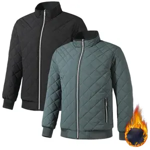Quilted Stand Collar Jacket – Warm Zip-Up Casual Coat for Everyday Wear