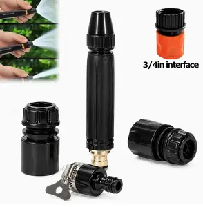 Heavy Duty Adjustable Twist Hose Nozzle Jet Sweeper Nozzle, Adjustable Metal Nozzle Garden Hose Sprinkler, Powerful High-Pressure Home Car Wash & Garden Sprayer