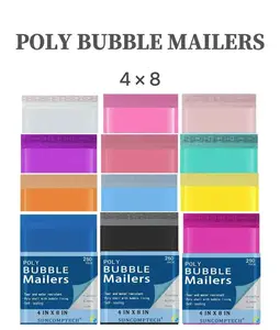 #000 Poly Bubble Mailer Envelopes Bag Padded, Self-Seal 4 x 8 inch, 250 Count