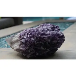 Brazilian Amethyst Cluster - Sculptural Crystal Decor with Natural Terminations 11" x 7" Ethically Sourced Lavender to Deep Violet Hues