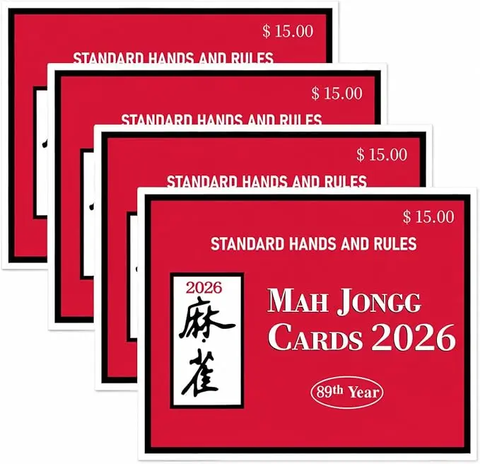 2026 American Mahjong Rules Cards Set of 4, Large Print Mahjong Score & Hands Reference Guide, Easy to Read Mah Jongg Game Cheat Sheet for Beginners & Seniors
