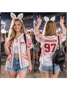 Kpop Group Bangtan Style Jersey, Custom Bangtan Boys Members Baseball Jersey For Army, Bangtan World Tour 2026 Merch Top, Bangtan Comeback 2026