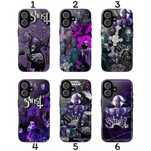 6 Styles Purple Ghost Band Tough Case Ghost World Tour Gift For Fan Phone Accessories Compatible with iPhone X 11 12 13 14 15 16 17 Series Impact Resistant Vivid Design