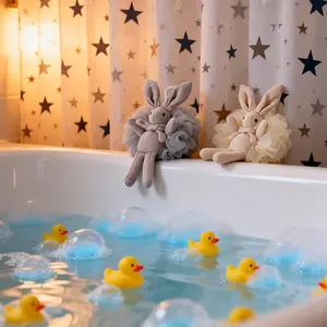 Large Soft Wishing Rabbit Bath Ball | Plush Rabbit Soap Foam Net for Bath Time Fun