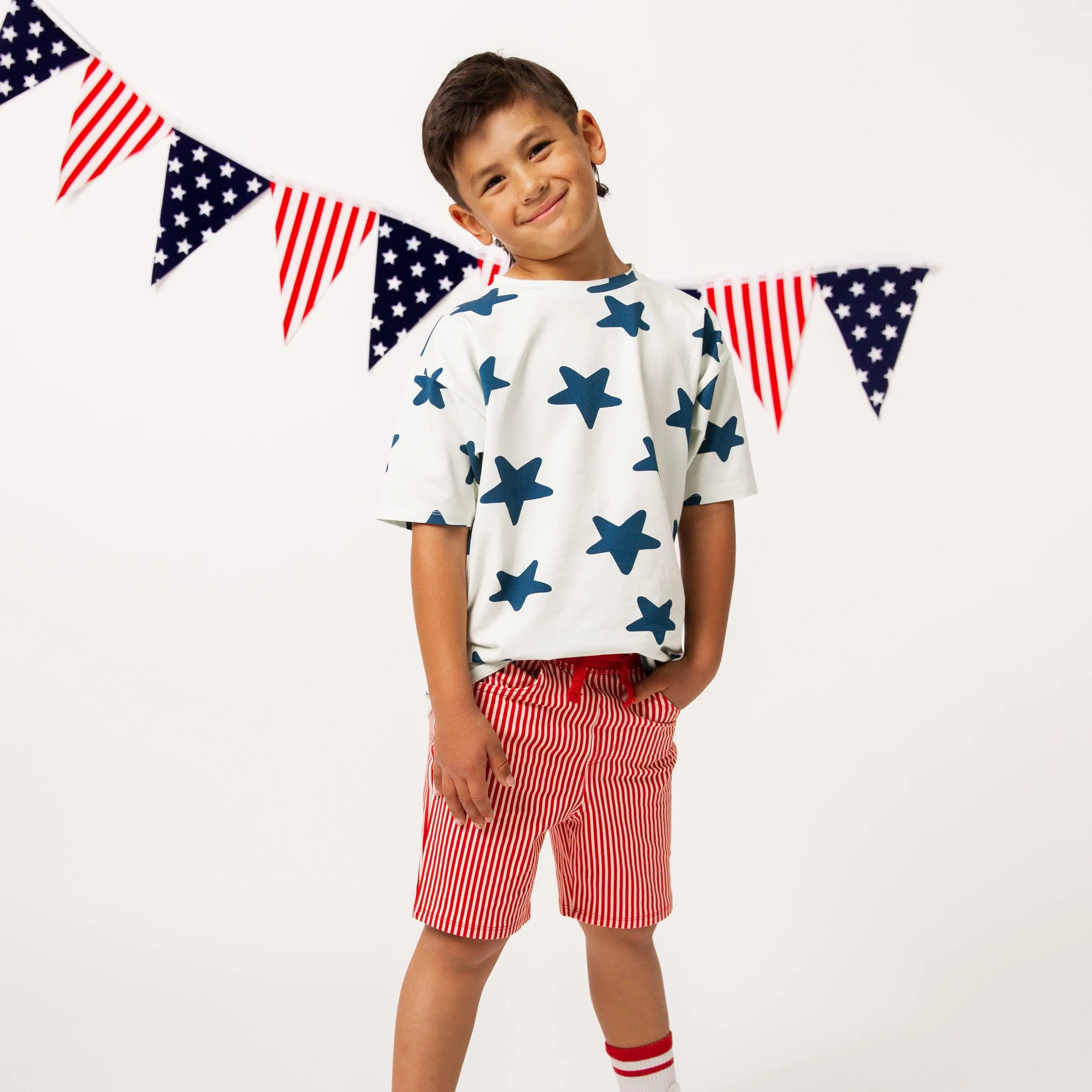 Kids Shorts - Red Stripe