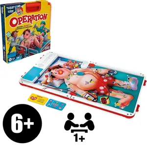 Hasbro Operation Electronic Board Game With Case Christmas Gifts for Kids Ages 6+ Fun Family Game