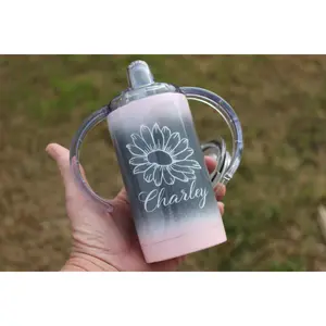 12oz Personalized Transition Sippy Cup, Custom Toddler Tumbler, Sippy Tumbler, First Birthday, 1st Birthday, Birthday Gift, Baby, New Mom