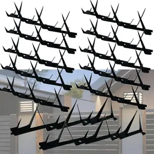 Bird Spikes 12 count(Black Small) Length 177 in. Exterior Wall Spikes Intruder Deterrent Fence Wall Spikes  Deterrent Fence Decor Deterrent  Thief Intruder Full hot dip Galvanized