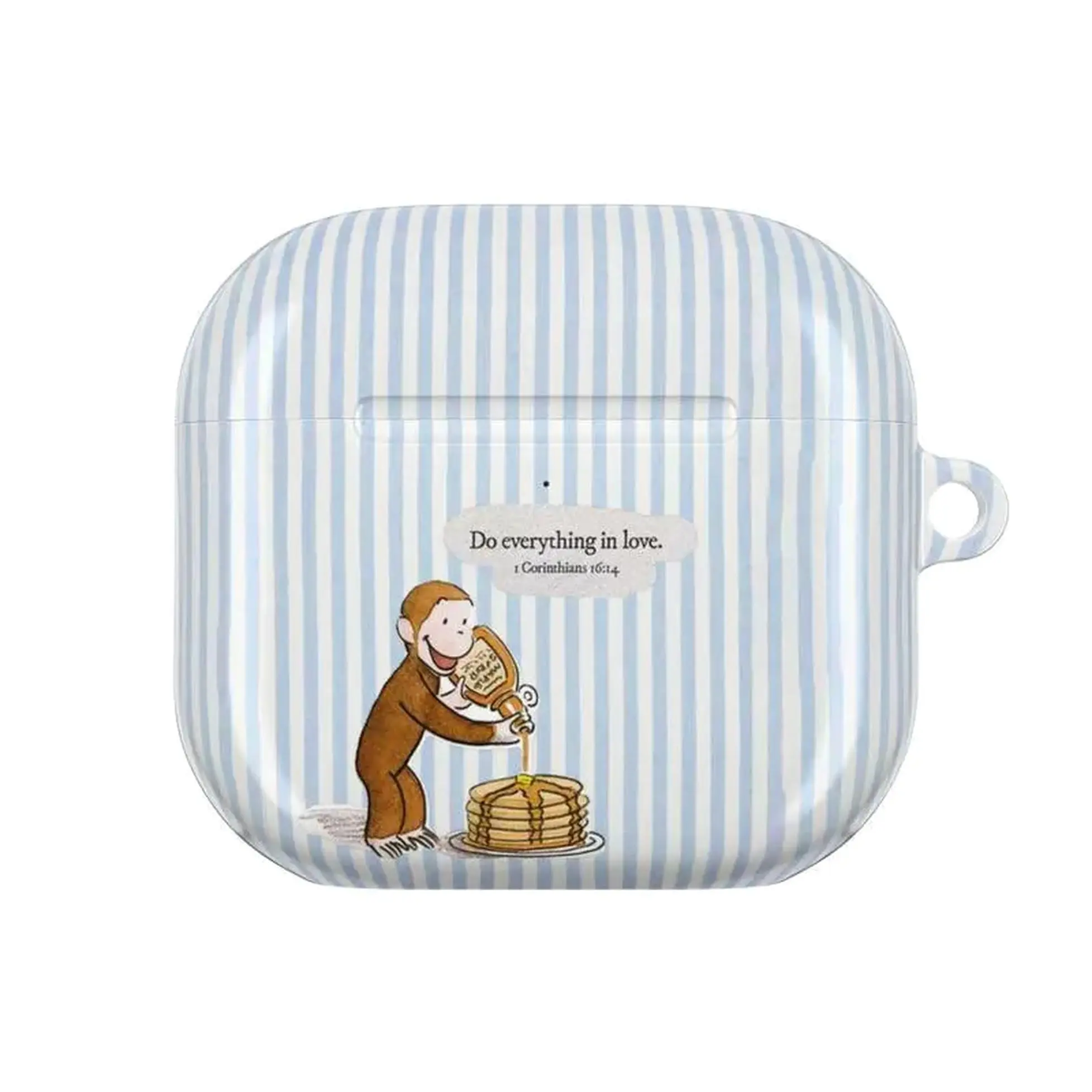 Curious George AirPods Case – Nostalgia Kidcore Aesthetic Light Blue Stripe Cover