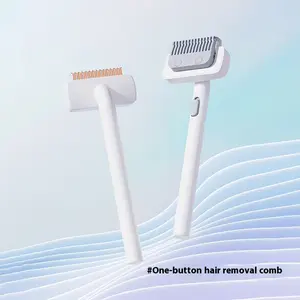 Pet Hair Unknotting Comb for Dogs and Cats White and Gray ABS Stainless Steel Floating Hair Comb 3.3cm x 6.6cm x 18.7cm Compact Durable Tool