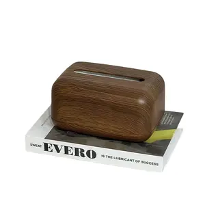 Elegant Walnut Faux Wood Paper Towel Box, High-End Home Decorative Storage for Living Room & Dining Table, Hotel Quality Organizer