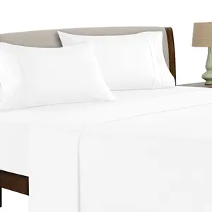 Lux Decor 4 Pcs Bed Sheet Set-16" Deep Pocket Queen Sheets-Floral,Quatrefoil,Solid King Bed Sheet With Embroidered Pillowcases-Premium Quality Bedding Set Warm, Cozy & Luxury Bedding Set