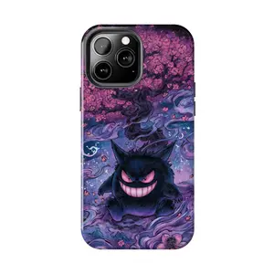 Shadow Pokemon Gengar Anime Case for iPhone 17-7 Pro Max Plus & Samsung Galaxy S26-S21 Ultra Plus - Neon Ghost Shadow Graffiti Aesthetic Phone Cover unisex