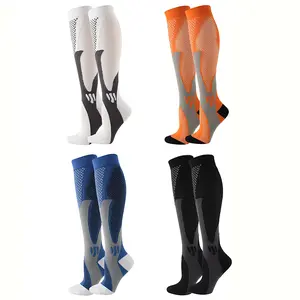 Boost Performance with 4 Pairs Unisex Sports Compression Socks - Breathable Blend for Running, Hiking, Cycling & Marathon, Enhanced Support & Comfort