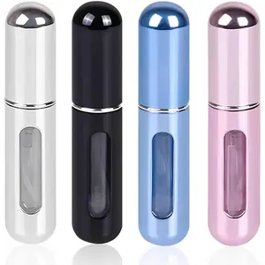 Perfume Travel Refillable Mini Spray Bottles - Portable Mini Refillable Perfume Atomizer Bottle Spray, Scent Pump Case for Travel (Variety Pack of 4)