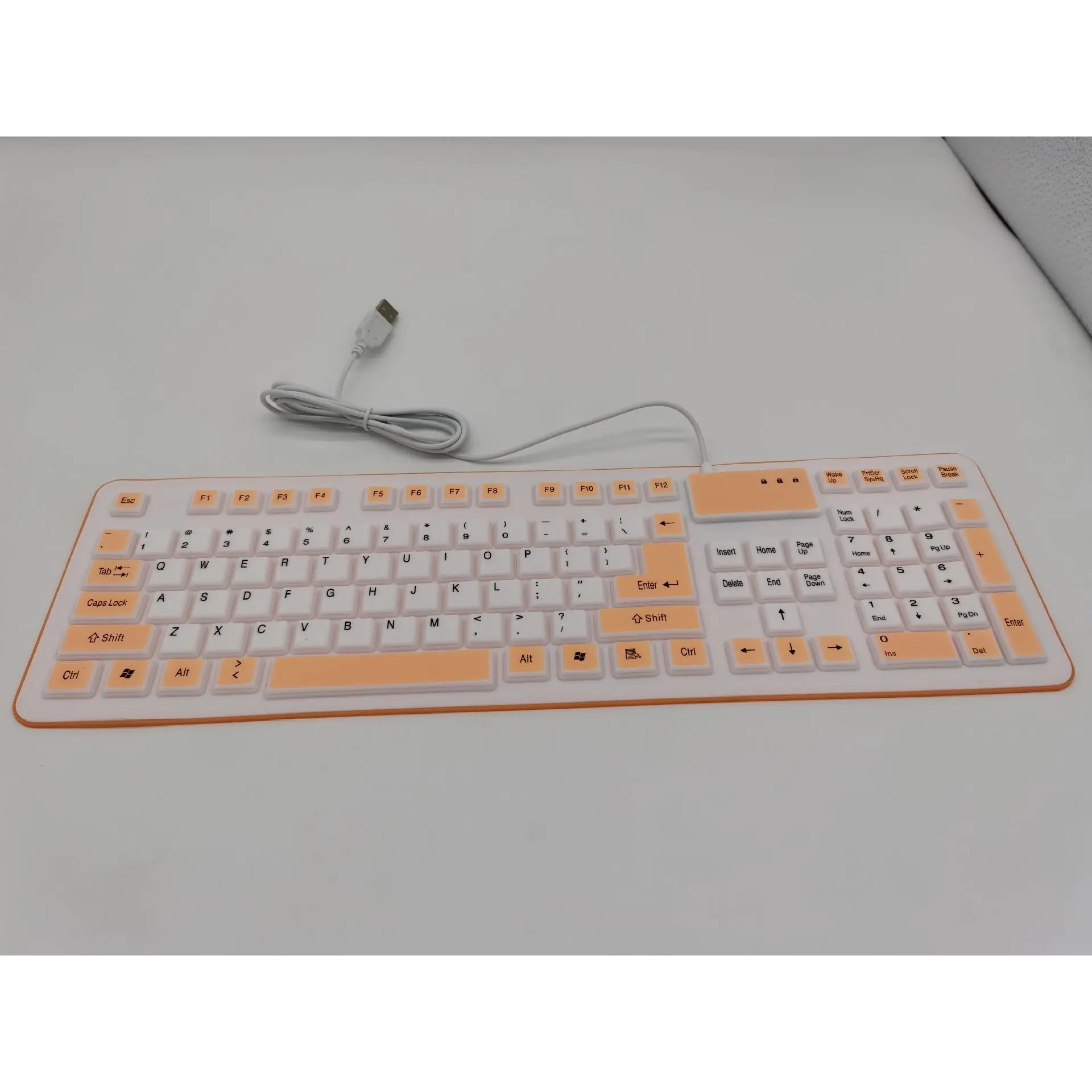 106B Ultra-thin Silicone Keyboard Waterproof Colorful Foldable Portable Silent Laptop Desktop