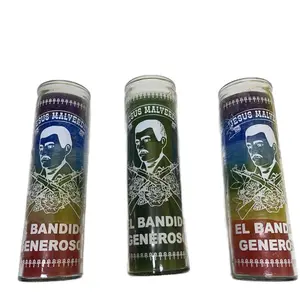 Malverde Candle for Good Luck and Spiritual Protection - 120 Hours Burning Time - Decor, Ornaments