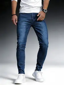 Jeans Men's straight leg jeans, comfortable mid waist casual jeans, business comfortable fashionable versatile jeans