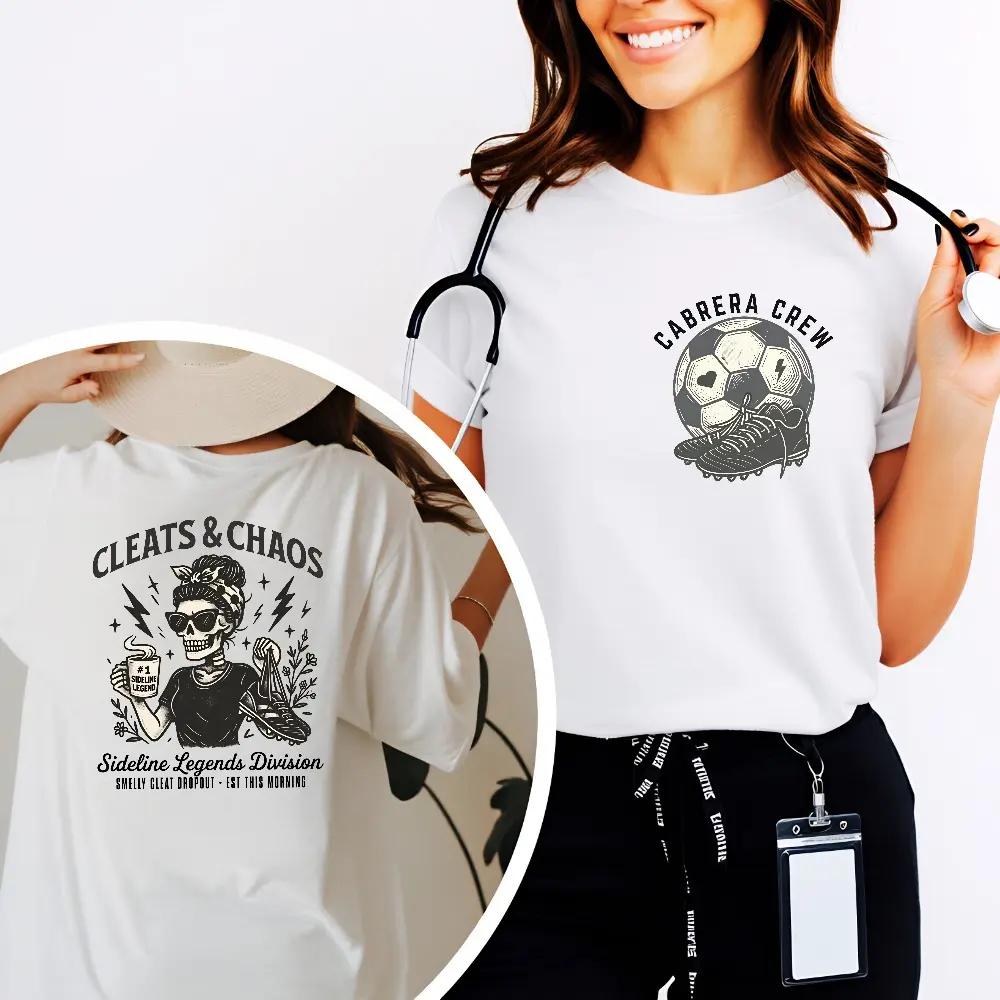 Soccer Mom Shirt, Funny Skeleton Back Design, Soccer Fans Shirt Cleats and Chaos Soccer Mom Gift