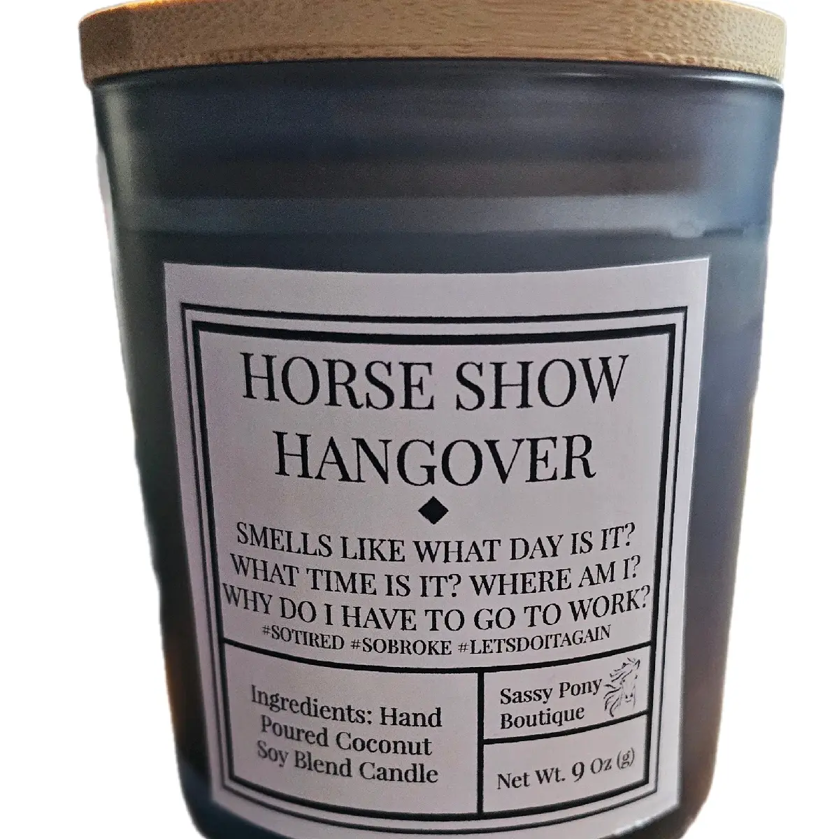 Equestrian Aromatherapy Sarcastic Funny Candles