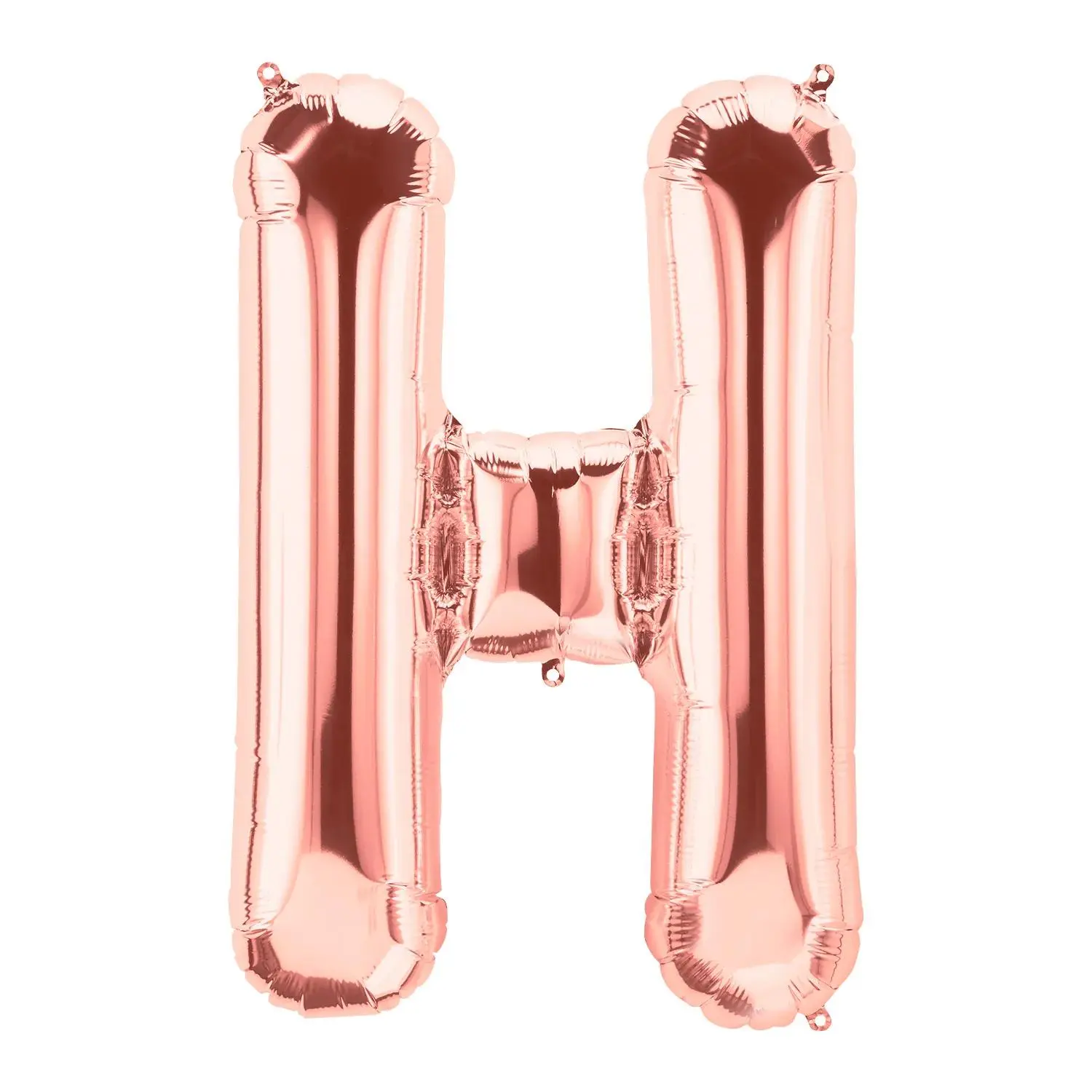34in H-Shaped Rose Gold Letter Mylar Foil Balloon, Glossy Balloon Shine Decor for Birthday, Festive Party Supplies, 34 In