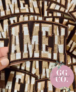 Amen Checkered Patch, Christian Hat Patch, Embroidered Patch, Trucker Hat Patch, Iron On, Trendy Hat Patch, Jesus Patch