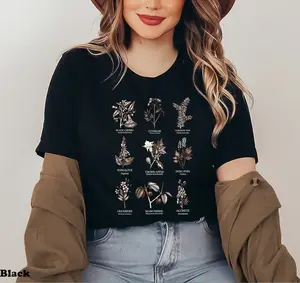 Poisonous Plants Tshirt for Women, Poisonous Herb Tshirt, Botanical Shirt, Dark Academia Tshirt, Dark Cottagecore Tshirt, Goblincore Shirt