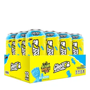 Ghost Energy Ready to Drink 16 Ounce Cans (Sour Patch Kids Blue Raspberry, 12 Cans)