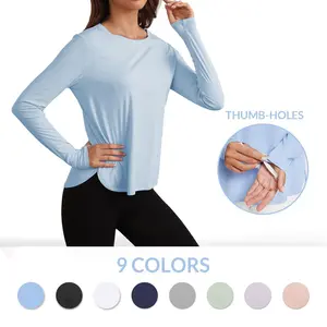 Women's Sun Shirts UPF 50+ Long Sleeve Hiking Tops Lightweight Quick Dry UV Protection Outdoor Clothing Workout Rash Guard Hiking Fishing Beach